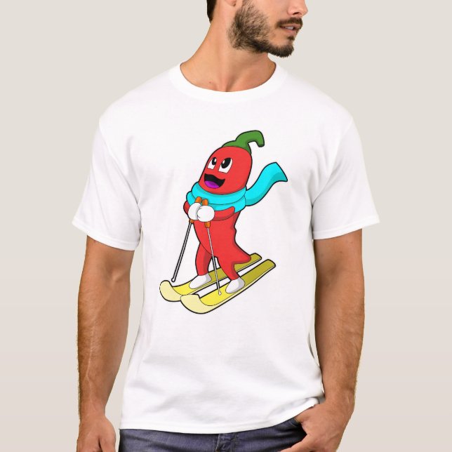 T-shirt Pepper en Skier avec Ski (Devant)
