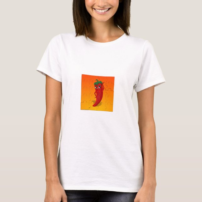 T-shirt Pepper Rouge Diva Puzzle (Devant)
