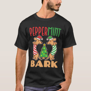 T-shirt Peppermenthe Bark Christmas Dachshund Chien