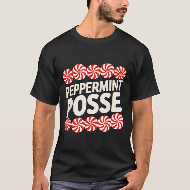 T-shirt Peppermint Sse Festive Christmas Candy Theme Famil (Devant)