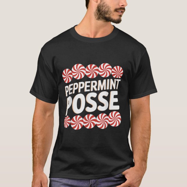 T-shirt Peppermint Sse Festive Christmas Candy Theme Famil (Devant)