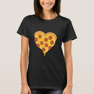 T-shirt Pepperoni Pizza Heart Snacks Junk Cool Food