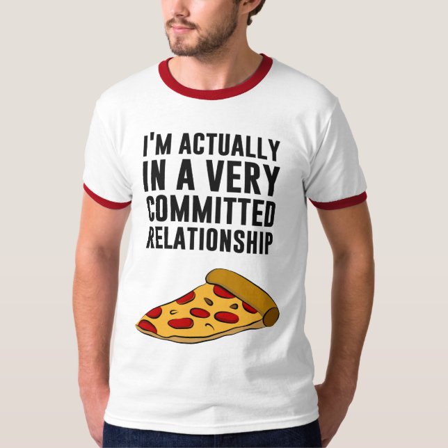 T-shirt Pepperoni Pizza Love - Une relation sérieuse (Devant)