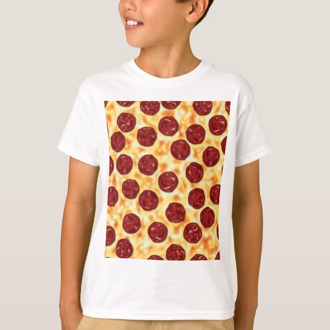 T-shirt Pepperoni Pizza Motif (Devant)