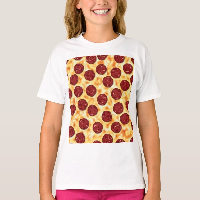 T-shirt Pepperoni Pizza Motif (Devant)