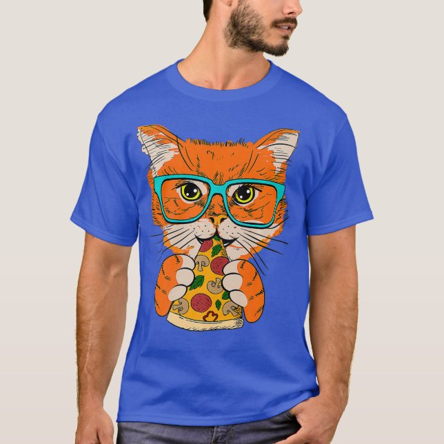 T-shirt Pepperoni Pizza Pie Amoureux des chats Junk Food M (Devant)