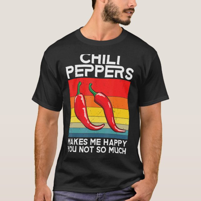 T-shirt Peppers Chili Retro Rouge épicé poivron Manger Mex (Devant)
