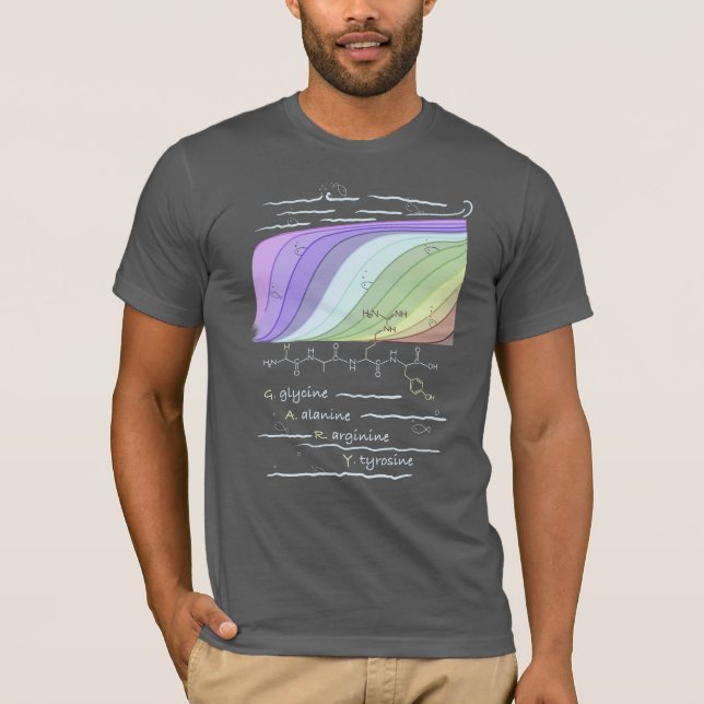 T-shirt peptide GARY, thème AUC, texte personnalisé, foncé (Devant)