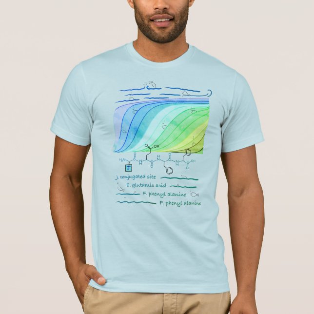 T-shirt peptide JEFF, thème AUC, texte personnalisé, clair (Devant)