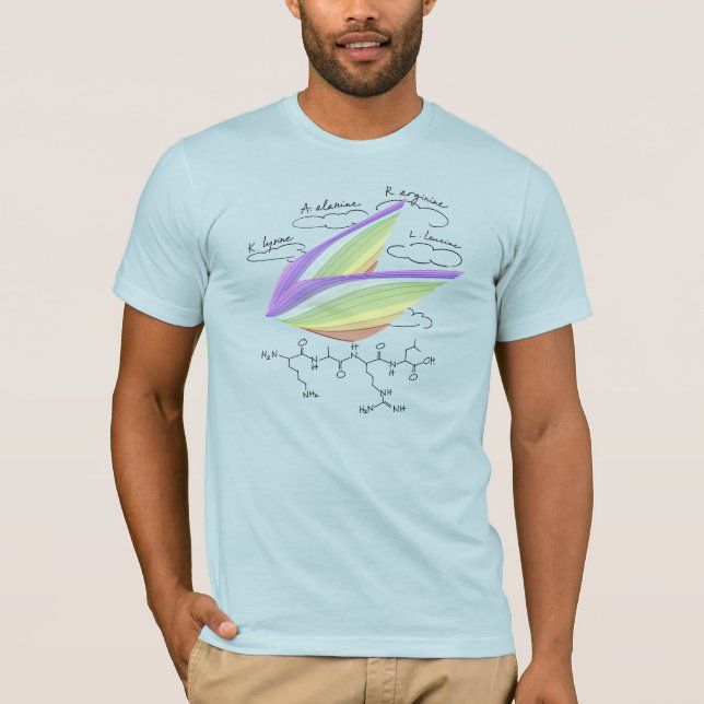 T-shirt peptide KARL, thème AUC, texte personnalisé, clair (Devant)