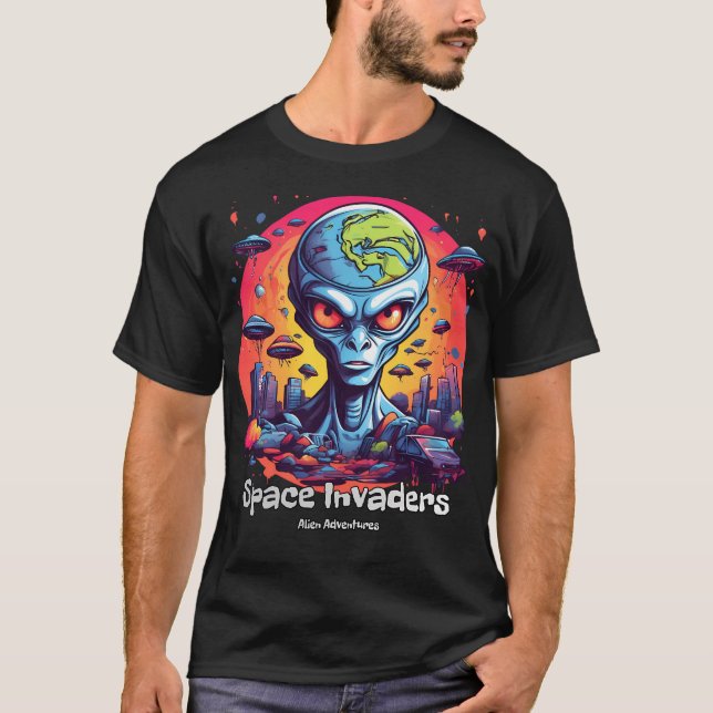 T-shirt Percer le mystère des envahisseurs de l'espace ext (Devant)