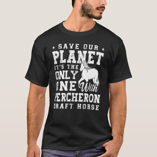 T-shirt Percheron Ébauche Cheval Cheval Cheval Équitation  (Devant)