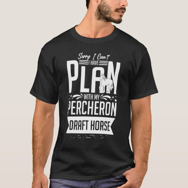 T-shirt Percheron Ébauche Cheval Cheval Équitation Équestr (Devant)