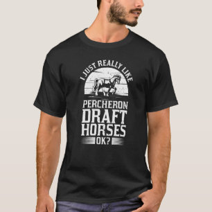 T-shirt Percheron Ébauche Cheval Cheval Équitation Équestr