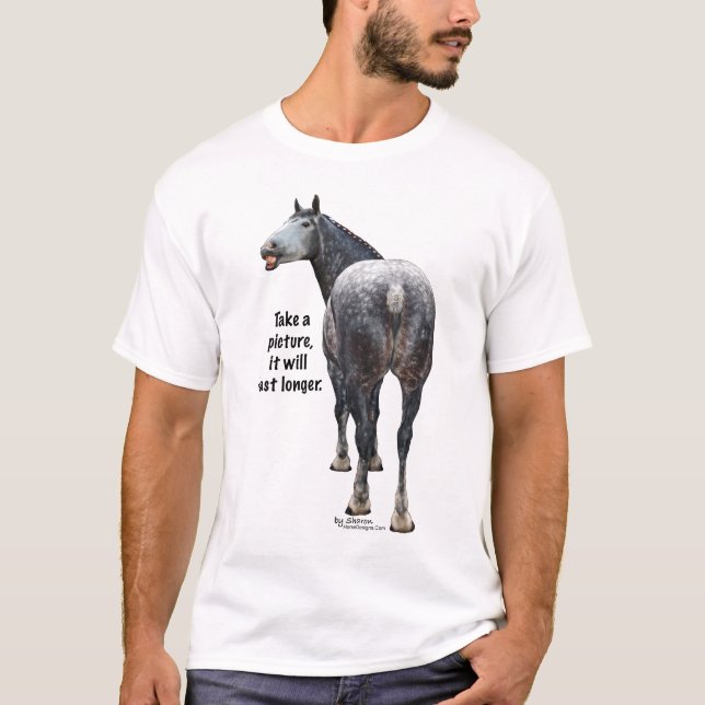 T-shirt Percheron prennent une photo (Devant)