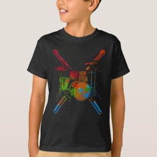 T-shirt Percussion Drum Set Drummer Drums