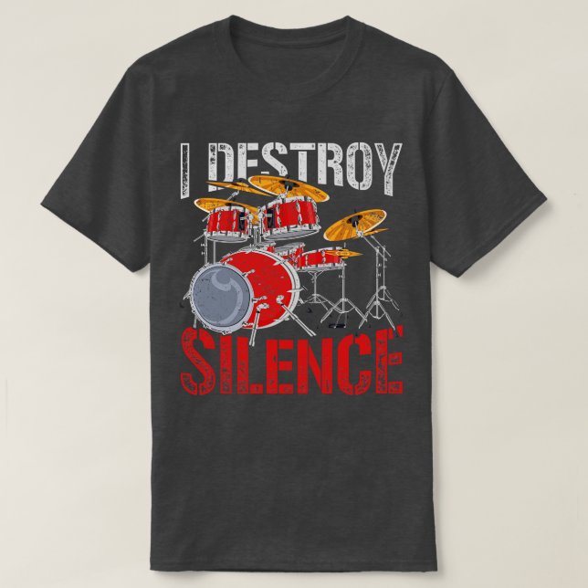 T-shirt Percussion I Destruction Silence Rétro Drums (Design devant)