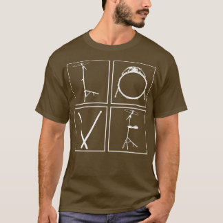T-shirt Percussion Valentines de Jour Musique Drums Cadeau