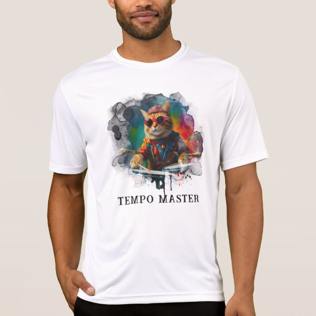 T-shirt *~* Percussionniste Cool Cat DRUM Player AP91 (Devant)