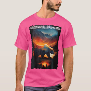 T-shirt Perdre Dans La Nature Et Se Trouver Randonnée Ours