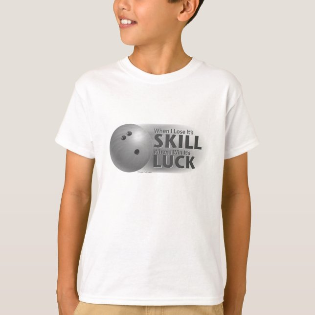 T-shirt Perdre la compétence gagner la chance Bowling Grey (Devant)