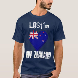T-shirt Perdu au coeur de drapeau de la Nouvelle Zélande