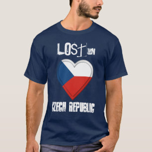 T-shirt Perdu au coeur de drapeau de République Tchèque