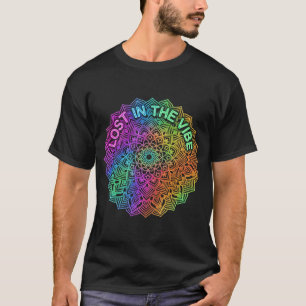 T-shirt Perdu dans la Mandala Graphique Néon Arc-en-Ciel V