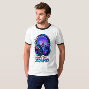 T-shirt Perdu dans le son Casque Neon City