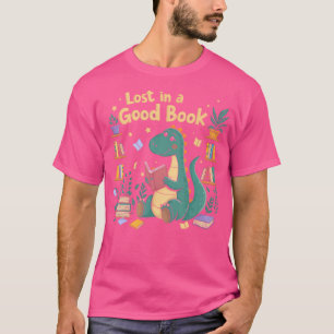 T-shirt Perdu Dans Un Bon Livre Dino Reader Cute Dinosaur