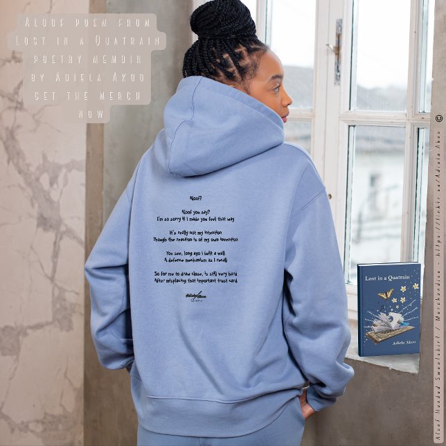T-shirt Perdu dans un quasi-train par Adiela Akoo - T-shir (Aloof Hooded Sweatshirt from Lost in a Quatrain by Poet Adiela Akoo. Shop my store 4 more fab finds!)