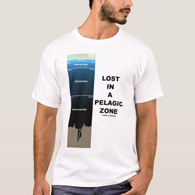 T-shirt Perdu dans une zone pélagique (océanographie) (Devant)