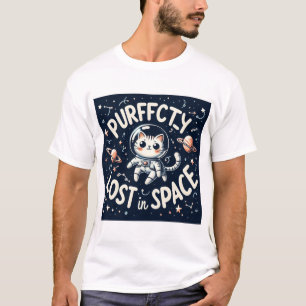 T-shirt Perdu pure dans le chat astronaute spatial