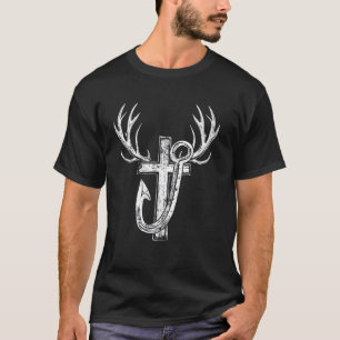 T-shirt Père amateur de chasse au cerf et de pêche au croc