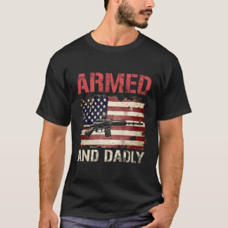 T-shirt Père Armé Et Mortel Pour Fête des pères Usa