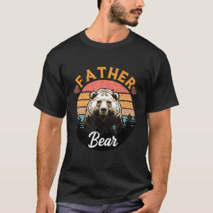 T-shirt Père Bear Vintage Retro Sunset Idée