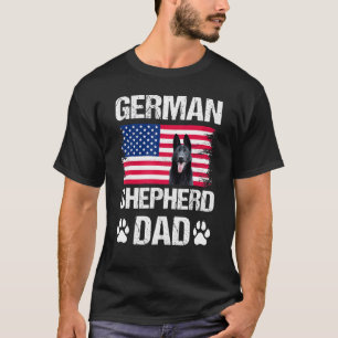 T-shirt Père berger allemand avec drapeau américain