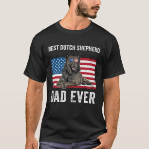 T-shirt Père Berger Hollandais Drapeau Américain Chien Pro