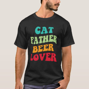 T-shirt Père Chat Bière Chaton Papa Bière Amour Papa Chat