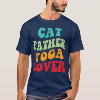 T-shirt Père Chat Yoga Lover Iii vintage