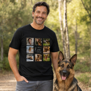 T-shirt Père chien papa photo montage noir