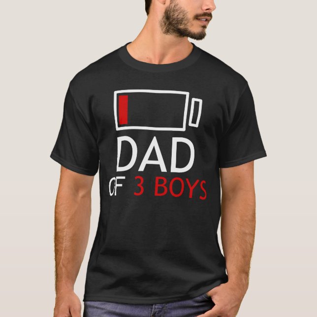 T-shirt père de 3 garçons (Devant)