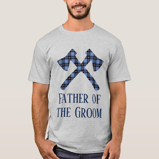 T-shirt Père de la Groom double hache croix plaid (Devant)