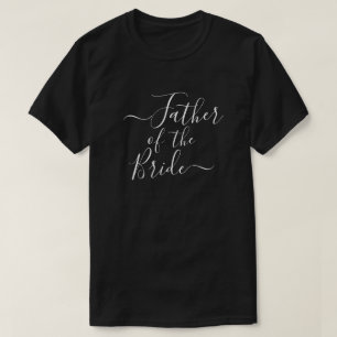 T-shirt Père de la mariée partie de mariage moderne script