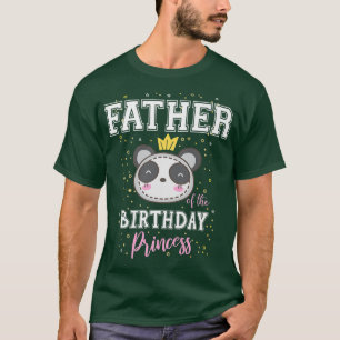 T-shirt Père de l'Anniversaire Princesse Cute Panda Bear B