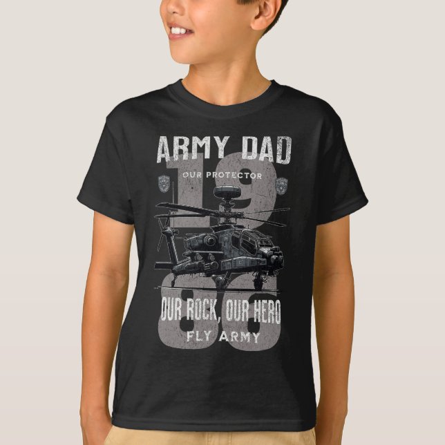 T-shirt Père de l'armée Fête des pères militaire Apache He (Devant)