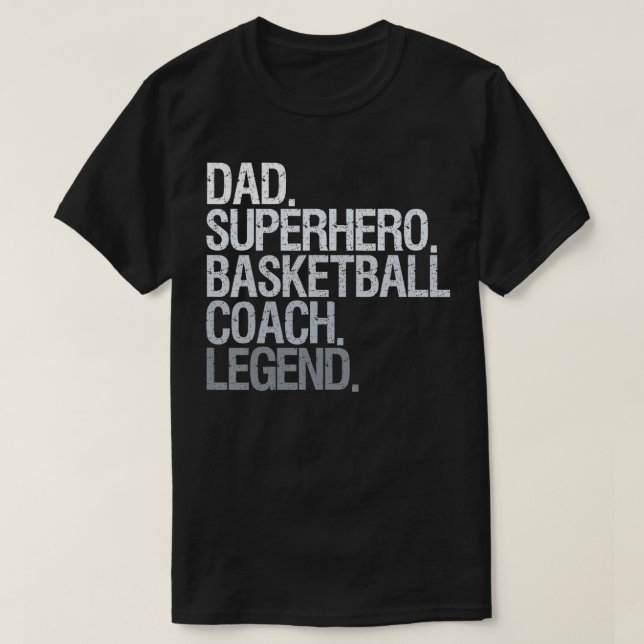 T-shirt père de l'entraîneur de basket-ball (Design devant)