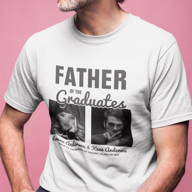 T-shirt Père des diplômés | Double remise de diplômes (Créateur téléchargé)