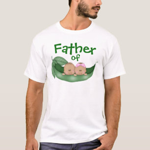 T-shirt Père des jumeaux mixtes (peau foncée)