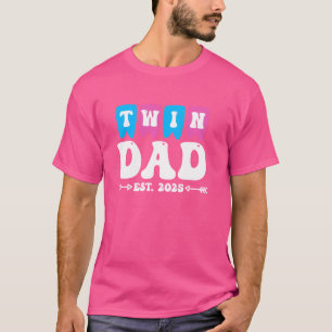 T-shirt Père des jumeaux TWIN PÈRE EST. 2025 Futur Père T
